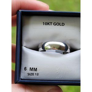 Solid 10K White Gold Band
